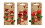 Christmas Hair Clip Red-green Deco 4pk