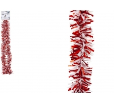 11CM 6 PLY 2MTR RED & WHITE THICK & THIN TINSEL