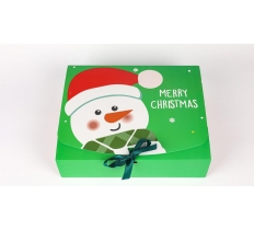 Snowman Green Gift Box Small 24 x 20 x 7cm