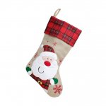 Tartan Santa Christmas Stocking 40cm X 25cm