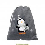 Deluxe Plush Charcoal Penguin Christmas Sack 50cm X 70cm