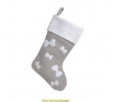 Deluxe Plush Silver Bones Stocking 40cm X 25cm