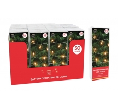 BATTERY OPERATED LED STRING LIGHTS 50 WARM WHITE