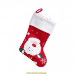Deluxe Plush Red White Top Cute Santa Stocking 40cm X 25cm