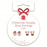 Christmas Novelty Stud Earrings Pack Of 2