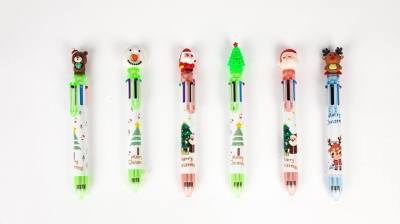 Christmas Novelty 10 Colour Pen ( Assorted Designs )