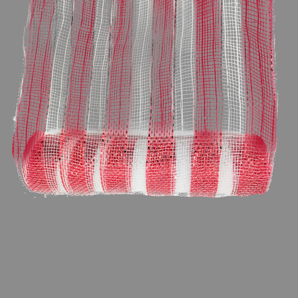 25cm X9M Deco Mesh Red White - Click Image to Close