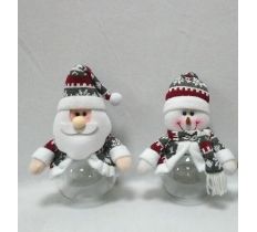 10" Nordic Santa / Snowman Christmas Candy Jar