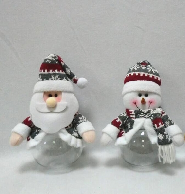 Nordic 10" Santa / Snowman Christmas Candy Jar