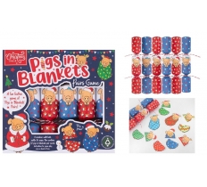 Christmas 6 Pigs In Blankets Game 9" Crackers