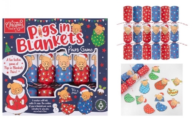 Christmas 6 Pigs In Blankets Game 9" Crackers