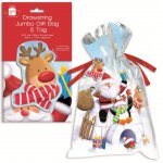Christmas Drawstring Printed Sack Jumbo Gift Bag And Tag
