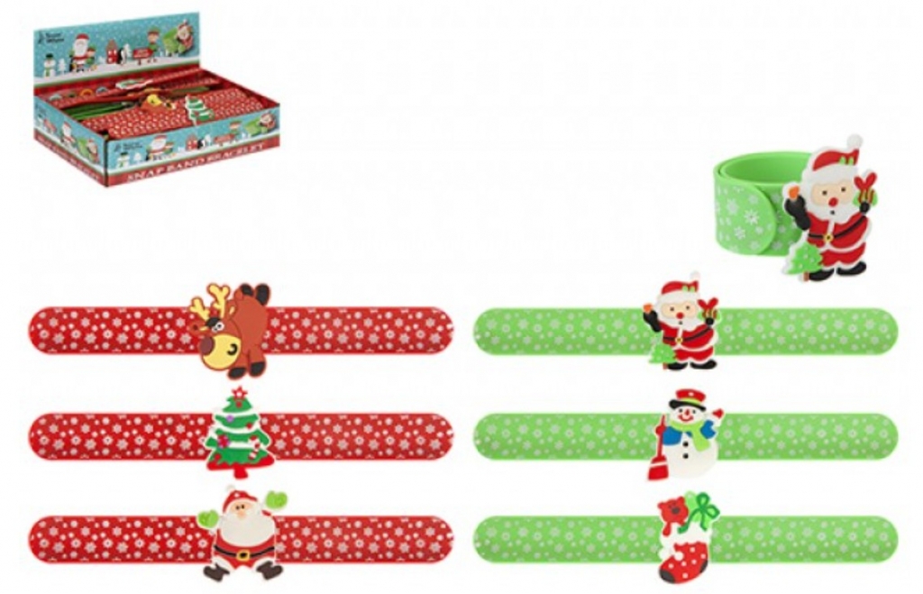 Snow White Christmas Slap Bands - Click Image to Close