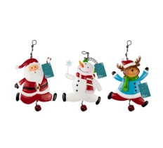 Christmas Hanging Metal Character With Bell 29cm