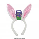 White & Pink Satin Easter Bunny Headband