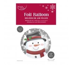 Snowman Head 18" Foil Balloon