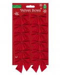 Velvet Bows 12 Pack 6cm