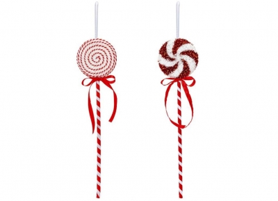 Candy Cane Lollipop 9cm x 37cm ( Assorted Designs )