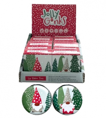 Christmas Jolly Gonk Lip Balm in a Tin
