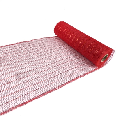 25cmx9M Deco Mesh Red