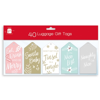 40 Luggage Tags Contemporary Foil