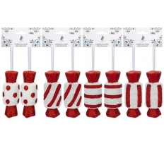 Candy Cane Sweet Christmas Decoration 4 X 11cm