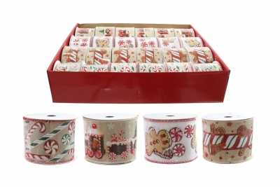 Christmas Gingerbread Ribbon 63mm X 2.7m