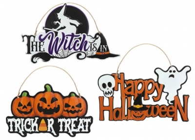Metal Halloween Hanging Signs