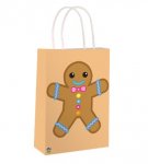 Gingerbread Man Christmas Paper Party Bag With Handles