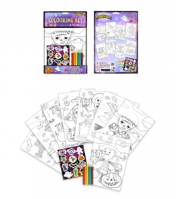 Halloween Colouring Set with Stickers