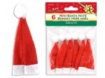 Mini Craft Santa Hats 3.25" 6 Pack