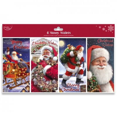 Christmas Traditional Money Wallet Polybag 4pack