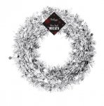 Silver Tinsel Christmas Wreath 28cm