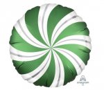 18" Satin Emerald Candy Swirls Balloon