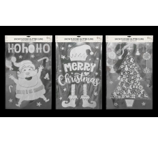 Christmas Glitter Flocked Window Sticker Large 70cm