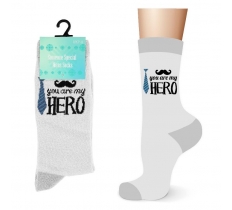 Mens Cotton You Are My Hero Design Socks