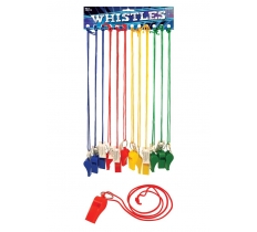 Plastic Whistle With String X 12 ( 20P Each )