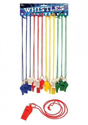 Plastic Whistle With String X 12 ( 20P Each )