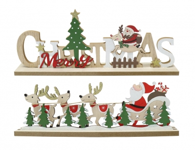 Christmas Table Sign Santa/Sleigh