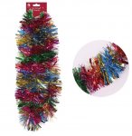 Christmas Tinsel Xmas 2m Fine Cut Multi Coloured