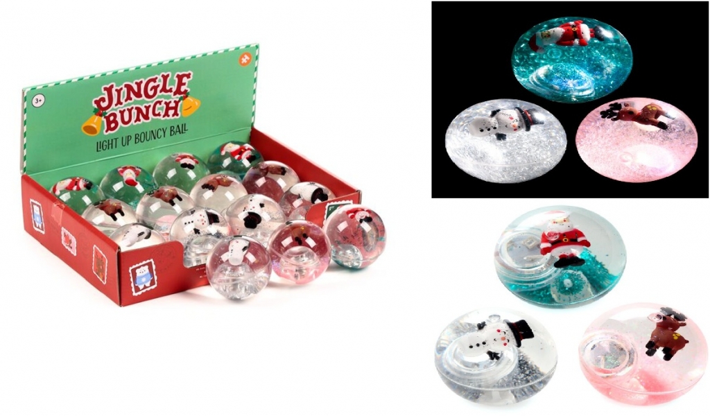 Jingle Bunch Christmas High Bounce LED Flashing Bouncy Ball - Click Image to Close