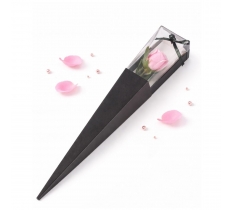 Artificial 60cm Single Pink Rose In GIft Box