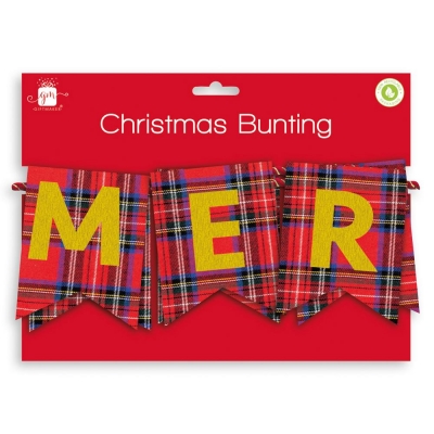 Decs Fabric Merry Christmas Bunting 1.5m