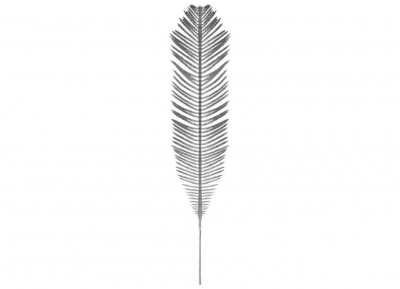 58cm Glitter Christmas Fern Pick With Hang Tag. Silver