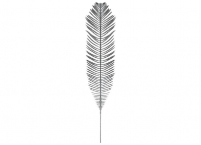 58cm Glitter Christmas Fern Pick With Hang Tag. Silver