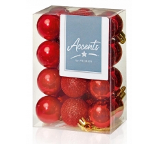 24 X 30Mm Red Multi Finish Baubles