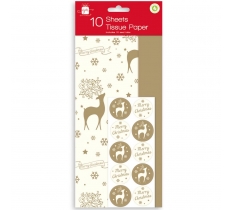 Christmas Tissue Paper Stag 10Sheet