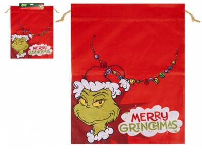 Grinch Printed Hessian Santa Sack 80cm X 60cm