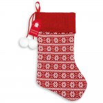 Christmas Knitted Red & White Stocking