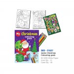 A4 Christmas Santa 8 page Colouring Pack With Pencils